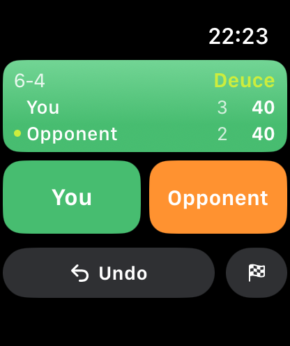 Apple Watch score screen